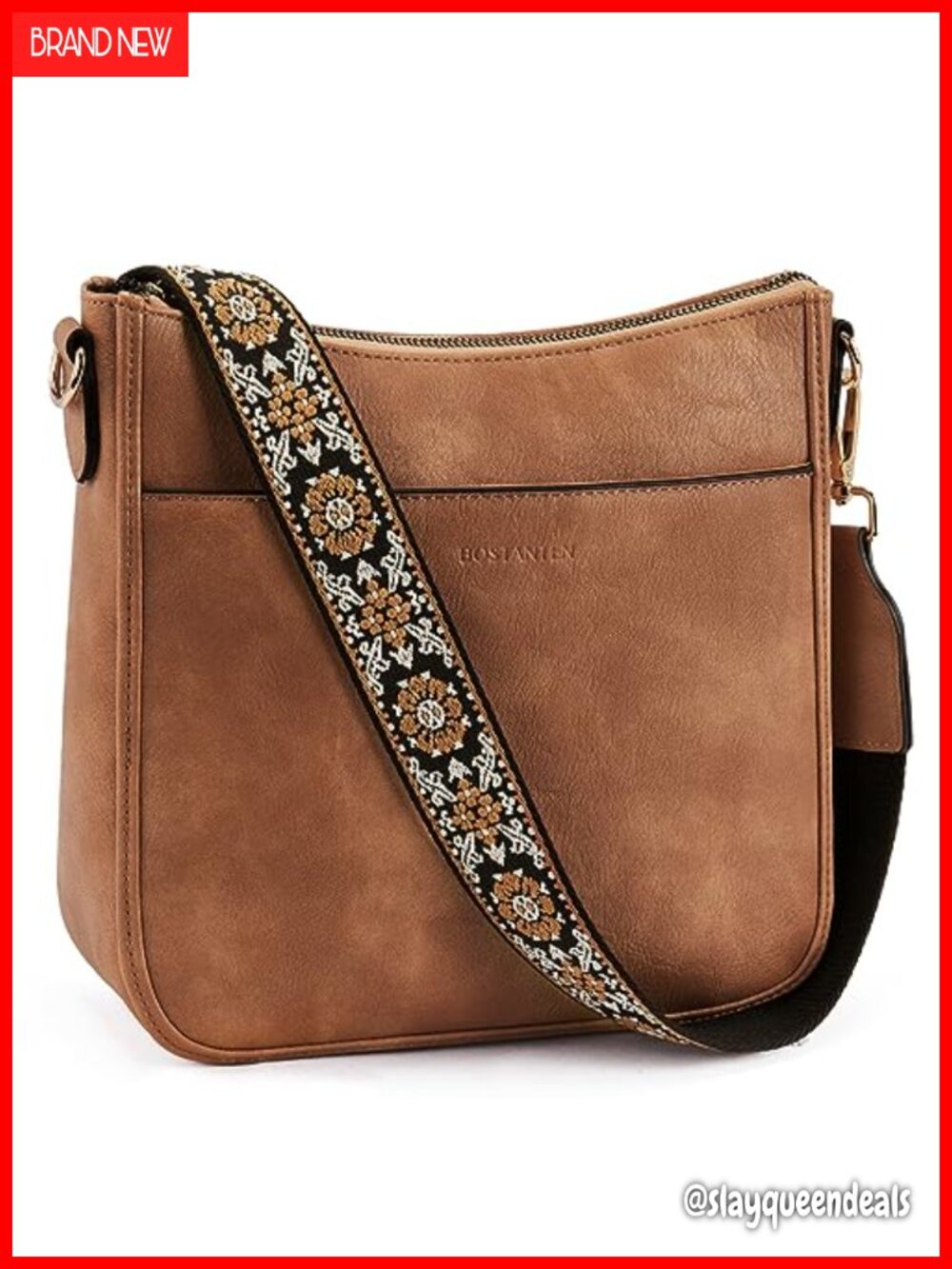 Vegan Leather Crossbody Bag Guitar Strap Adjustable Shoulder Purse